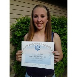 Lindsay Meverden all conference certificate