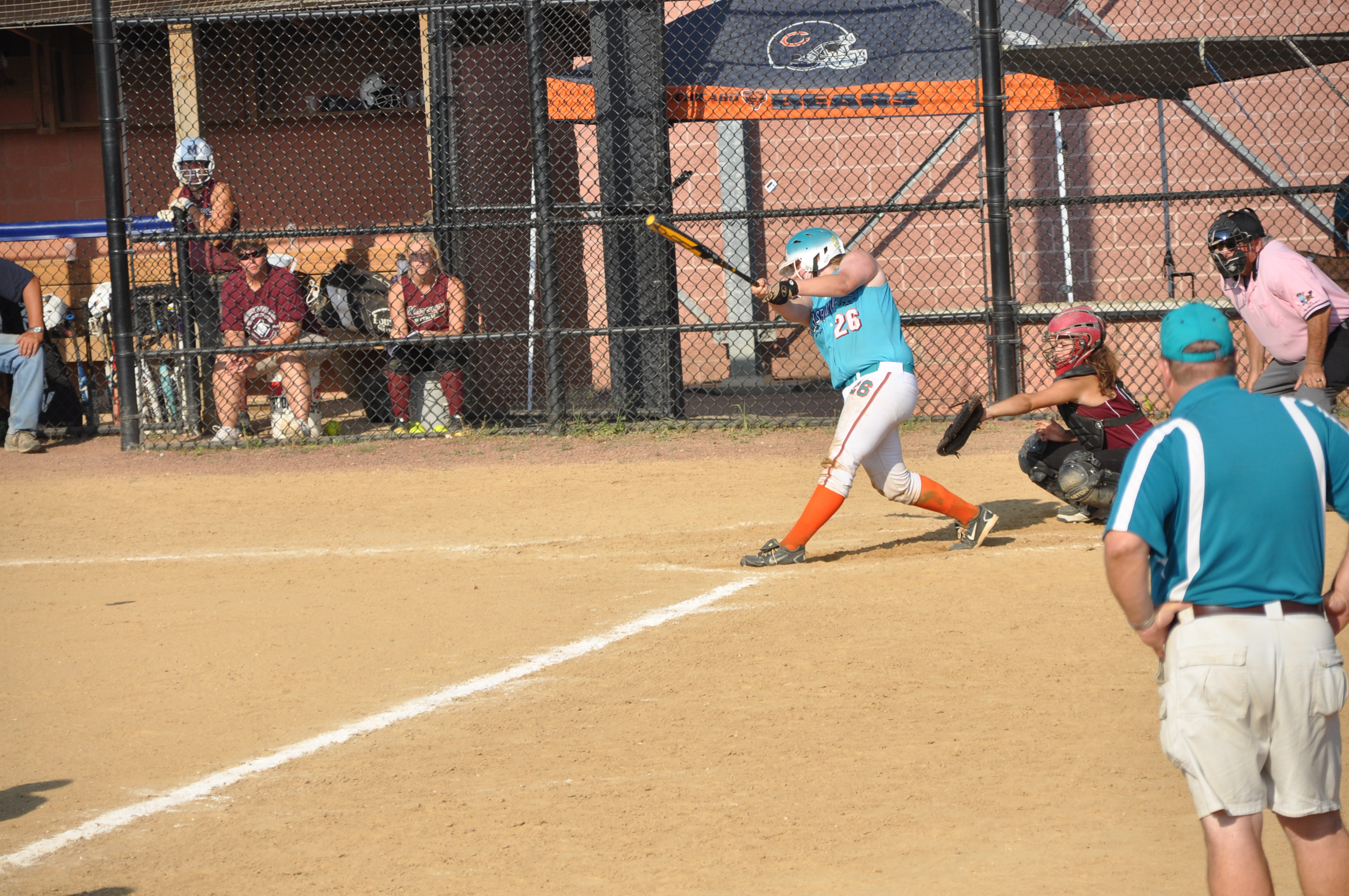 Aggressive fastpitch softball swing